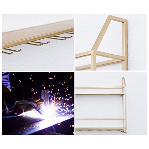 Metal Black Wall-Mounted Wine Glass Holder Stylish Simplicity Industrial Stylish Simplicity Champagne Glass Wine Glass Goblet Holder Bracket Red