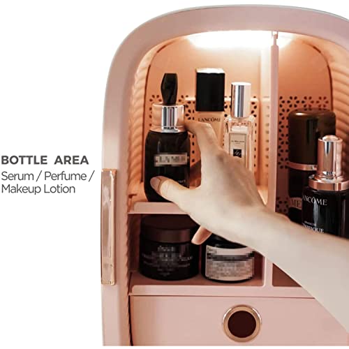 SXxingkong Mini Fridge 12L Smart Breathing Light Display For Skin Care & Cosmetics, Breast, Portable Compact Personal Makeup Fridge