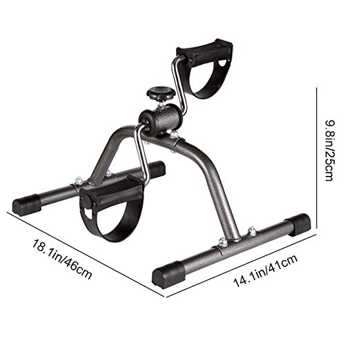 HUANGXING - Mini Exercise Bike, Foot Pedal Exerciser, Arm and Leg Exerciser, Work Out and Rehabilitation, Sturdy Exerciser with Adjustable Resist