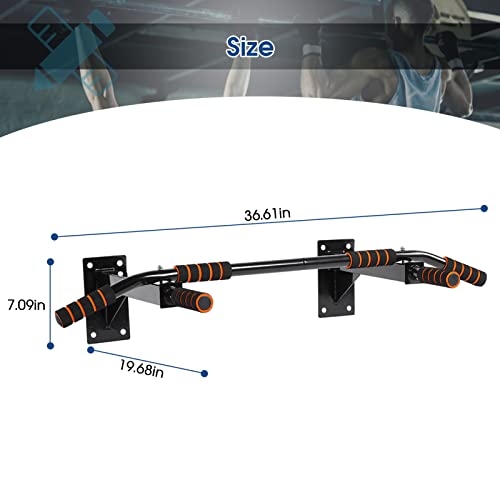 Pull Up Bar Wall Mounted, Heavy Duty Chin Up Bar for Doorway Multifunction Upper Body Workout Bar with 6 Foam Padded Hand Grips, for Exercise Bar