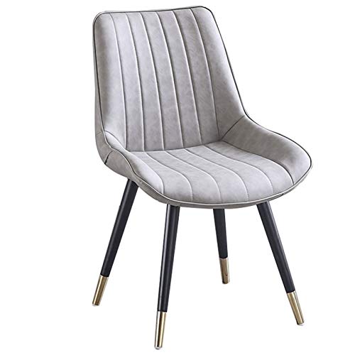 Modern Kitchen Dining Room Chairs Dining Chairs PU Leather Chairs With Black Metal Legs Seat And Backrests Kitchen Living Room Lounge Counter Cha