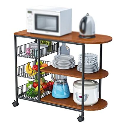 YXBDN Kitchen Furniture Multi-layer Partition Multifunctional Storage cart With Wheeled Kitchen Trolley (Color : B, Size : 84cm*64cm)