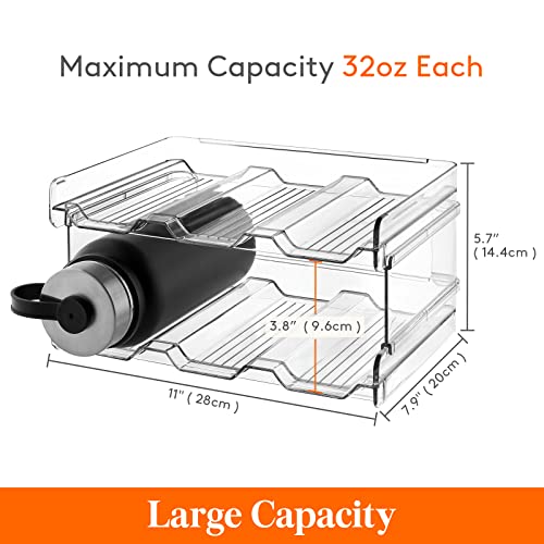 Lifewit Stackable Water Bottle Organiser for Cabinet, Freezer, Pantry - Plastic Bottle Holder Wine Rack for Kitchen Countertop Storage, Cupboard,