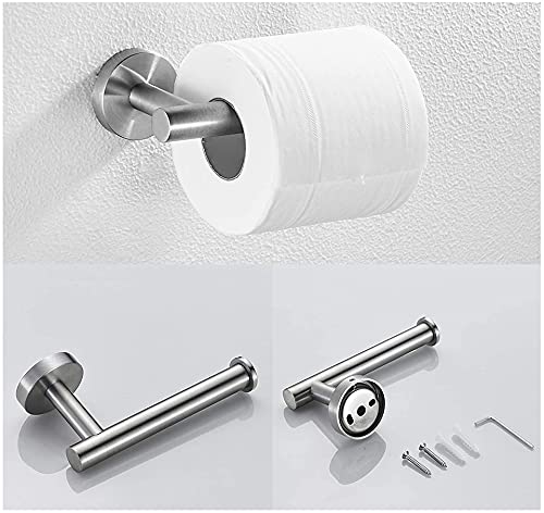 EXLECO 5PCS Towel Rack 41cm Towel Rails Wall Mounted Rack for Bathrooms Stainless Steel Long Round Bathroom Accessory, Screws Mounting Polished F