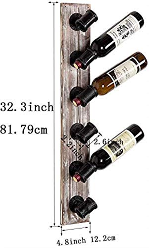 EYLINK Wine Racks,Modern Wall-Mounted Wooden Slanted Bottle Can Store 6 Bottles of Kitchen and Restaurant Bar Simple Decorative