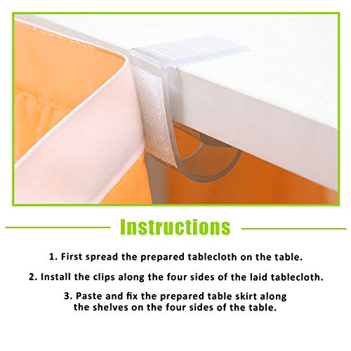 Keadic 30Pcs Table Skirting Clips with Vercro for Tablecloth Securing 1 Inch - 1 1/4 Inch, SMC Model Tablecloth Clips for Wedding Home Meeting Pa