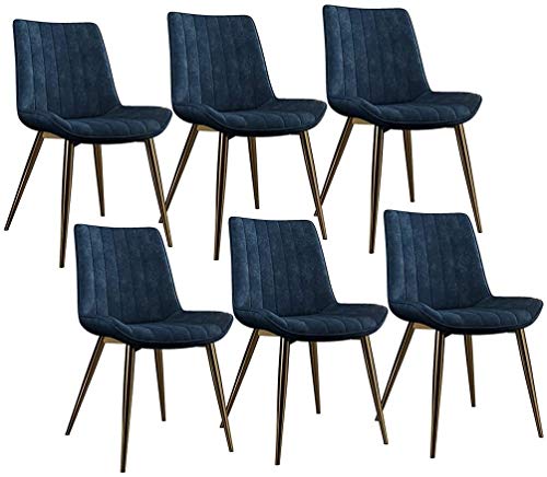 Modern Kitchen Dining Room Chairs PU Leather Dining Chairs Set Of 6 Corner Chairs Seat And Backrests With Metal Legs Vintage Kitchen Counter Chai