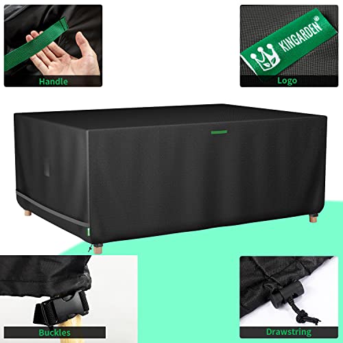 KINGARDEN Patio Garden Furniture Covers Waterproof with Air Vent 242x182x100cm Upgraded 600D Cube Furniture Set Covers Heavy Duty Oxford Fabric W