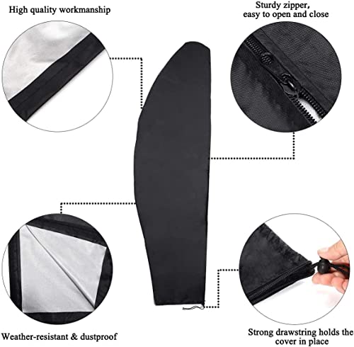 Emwel 205cm high Parasol Cover, Oxford Fabric Waterproof Parasol Cantilever Umbrella Cover with Zipper Garden Outdoor Umbrella - Black