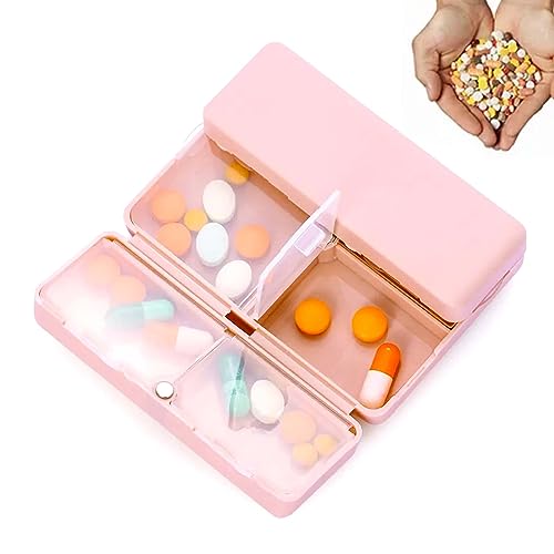 AWAVM 2PCS Travel Portable 7-Cell Medicine MOX, Foldable Flip Medicine Box, Personal 7-Day Sealed Pill Storage Box