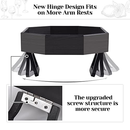 Wantsmart Sofa Arm Clip Table, Sofa arm Tray with Cup Holder, Couch Organizer for Drinks, Snacks, Remotes, Couch Armrest Table, Fits Most Standar