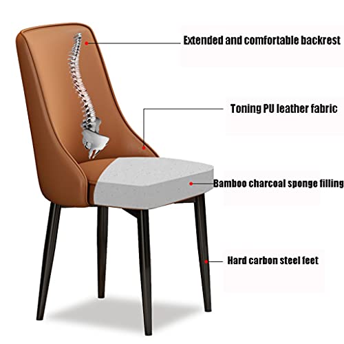 Kitchen Dining Room Furniture Chairs Kitchen Dining Chairs Set Of 2 Water Proof PU Leather Lounge Chair with Carbon Steel Feet for Living Room Be