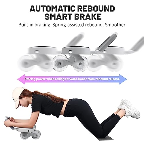Olerd Ab Roller Wheel, Automatic Rebound AbdominalWheel for Newbies with Elbow Support Workout Equipment for Core Strength Training, Home & Gym
