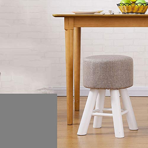 LUKEO Solid Wood Desk Stool, Household Makeup Stool, Shoe Changer, Minimalist Dining Stool, Adult Creative Sofa Stool
