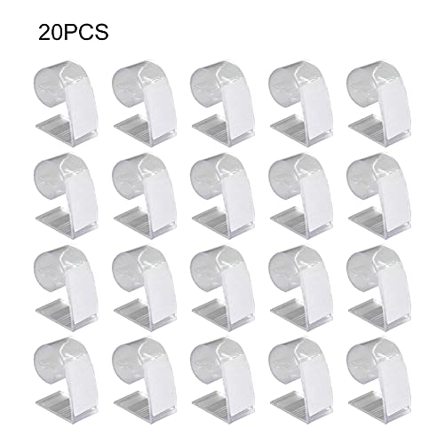 Faderr Tablecloth Clips, Table Skirt Clip, Table Skirt Clip with Ve-lcro, Clear Table Cover Cloth Clamps Holder with Hook and Loop for Wedding Ba