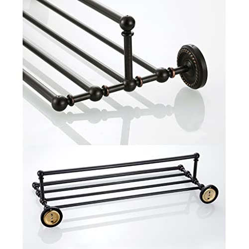 HIGOH Towel Racks, Bathroom Towel Rack Wall Mounted Towel Holder,Style Bathroom Brass New Bronze Bath Towel Rack, Towel Bar Wall Mount Shelf