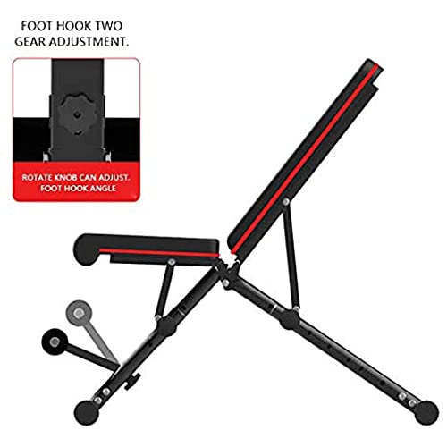 LLRYN Weight Bench, Adjustable Strength Training Bench for Full Body Workout with Fast Folding