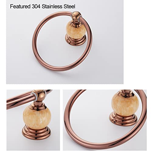 HIGOH Towel Racks,Towel Holder Bath Towel Holder, Bathroom Hand Towel, Rose Nordic Towel, round Bath Towel Hanger Holder, Wall Mounted Hanging Ra