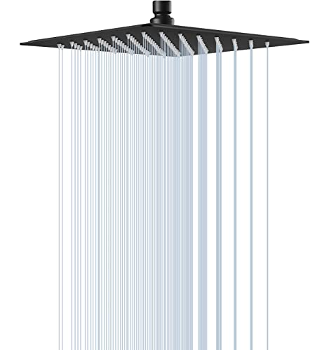 Rain Shower Head, VIGIME High Pressure Square Rainfall Showerhead, 304 Stainless Steel Fixed Shower Heads with 144 Silicone Jets for The Ultimate