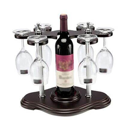 EYLINK Wine Racks, Simple Wooden Wine Rack, European Creative Solid Wood Wine Rack, Glass Wine Rack Upside Down Wine Cabinet Decoration