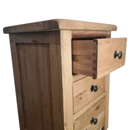 GROFurniture 3 RRP £199 Drawer Oak Bedside Table - Solid Oak Side Table for Bedroom, Living Room, Hallway - Solid Oak Furniture - Oak Nightstand