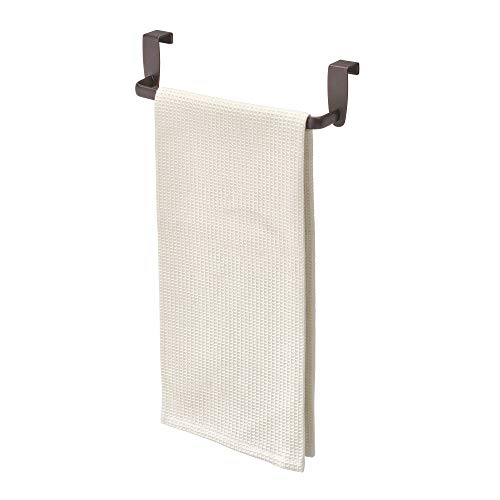 iDesign 57270 Axis Towel Rack, Small Metal Towel Holder, Over Door Towel Bar, Silver