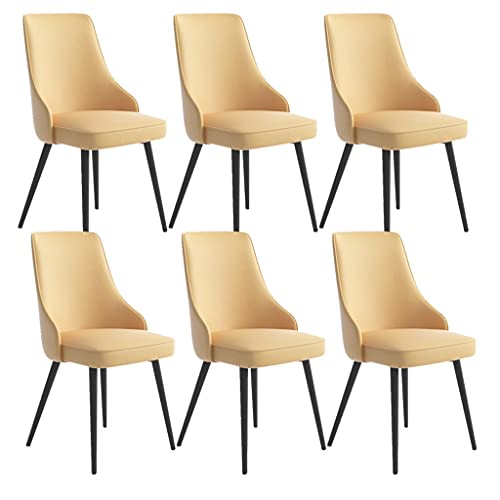 Kitchen Dining Room Furniture Chairs Dining Chairs Set Of 6 Living Room Side Chairs Water Proof PU Leather Kitchen Chairs with Metal Legs Kitchen