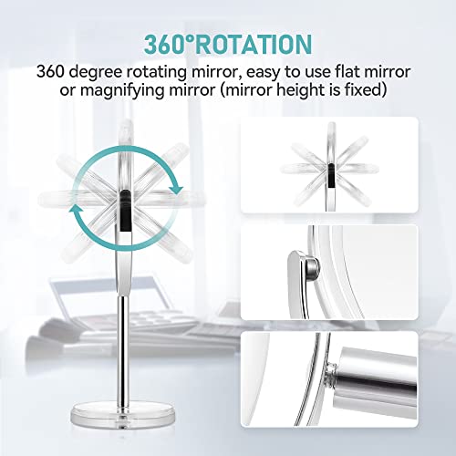 MIYADIVA 20X Magnifying makeup mirror, Double Sided 1X & 20X magnifying mirror on stand, Magnifying mirror 20x, Tabletop Magnified Vanity Mirror