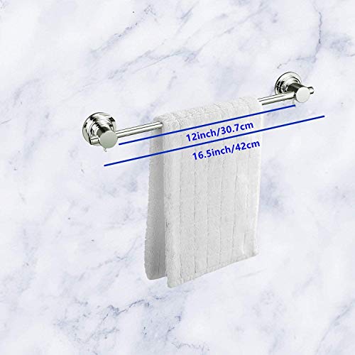 JiePai 16 inch Suction Cup Towel Bar, Vacuum Suction Towel Holder Suction Towel Rack for Bathroom Wall Mount Bath Towel Rail