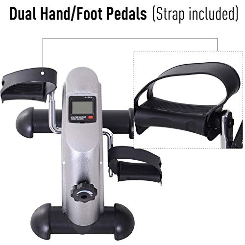 HUANGXING - Portable Pedal Exerciser Arm Leg Cycle Gym, Mini Exercise Bike, Digital Under Desk Bike Foot Cycle Arm & Leg Pedal Machine with LCD S