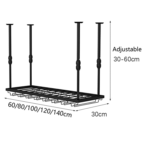 EMISOO Wine Glass Rack Hanging Wine Rack, Ceiling Decoration Wine Bottle Rack for Bars Restaurants Kitchens Stemware Holder, Adjustable Height -