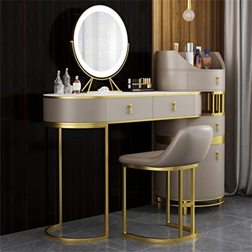 JJZXD Lighted Rock Slab Bedroom Dressing Table Makeup Unit Performance Generation Home Furniture