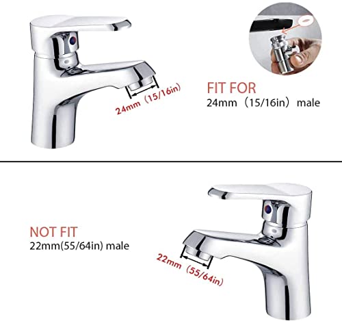 Portable Bidet Sprayer Kit - with Tap Diverter for Kitchen Sink Faucet or Bathroom - M22 x M24 Polished Chrome Faucet Adapter for Taps