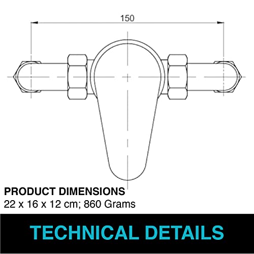 ENKI, Cruze, BT3918, Chrome, Manual Exposed Wall Mounted Shower Mixer Valve, Solid Brass, Modern, Easy to Install, 10-Year Guarantee