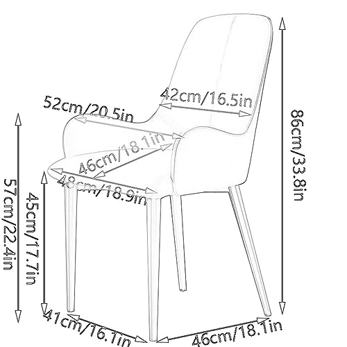 RILOOP Dining Chairs Modern Pu Leather High Back Padded Soft Seat for Home Commercial Restaurants Living Room Chairs/Light Gray+Gray