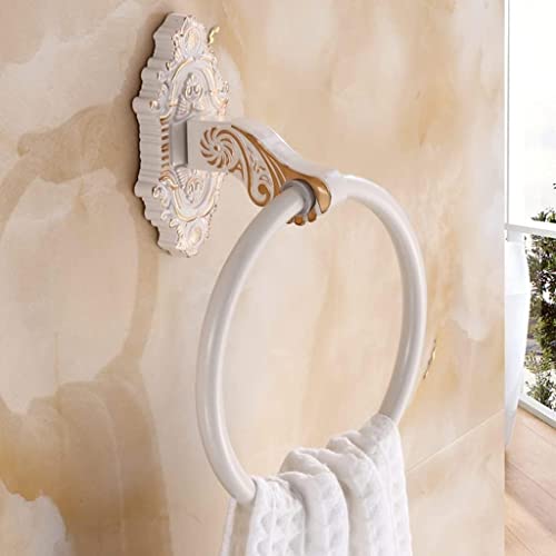 RAKUTE Bathroom Towel Hanger Holder, Towel Ring, Towel Rack, Round Towel Hanger Wall Mount Bathroom Hardware Bathroom Ring