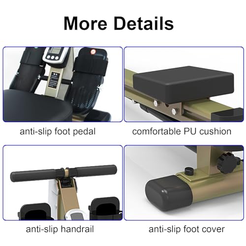 HAWEWE Rowing Machine Hydraulic Foldable Rower 12 Resistance Adjustable Rower Machine For Home Use With LCD Monitor Home Gym Up To 330lbs Weight