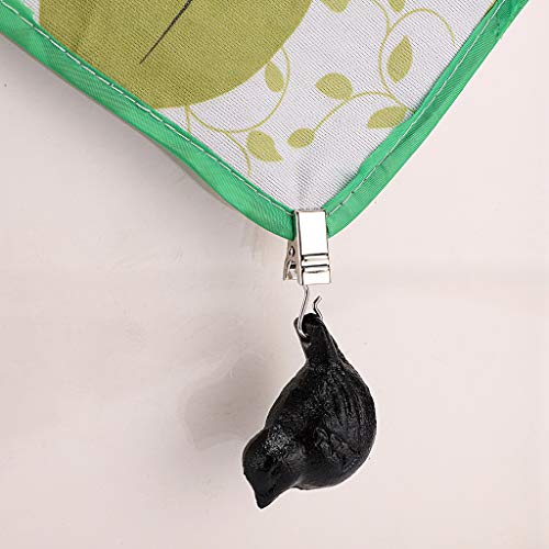 OwnMy Set of 4 Tablecloth Weights Clip on, Pendant Tablecloth Weights Kit with Cast Iron Antique Birds, Cloth Weights Clip for Outdoor Garden Par