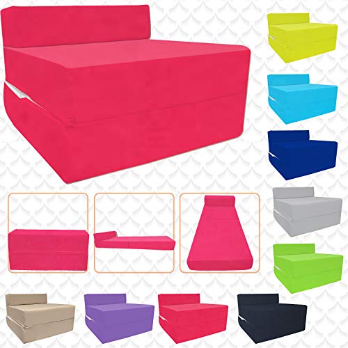 iStyle Mode Fold Out Guest Chair Z Bed Futon Sofa Comfortable Supreme Quality Foam for Adult and Kids Lounger Mattress (Beige)