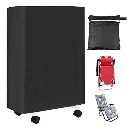 KLYNGTSK Outdoor Folding Reclining Chair Cover 210D Oxford FabricGarden Stacking Chair CoversWaterproof Dustproof UV Resistant Patio Folding Cove