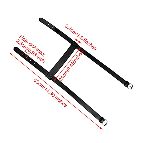 EKDJKK Portable PU Leather Outdoor Picnic Blanket Carry Strap for Camping, Festivals, Picnics, Motorcycle Bedroll Straps(Black)