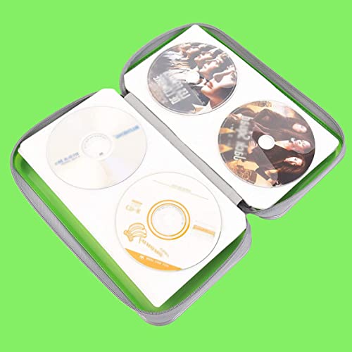 Storage bagCD Holder CD Case Wallet DVD Binder DVD Organizer Storage Bag Hard Plastic 80 Capacity Portable Red