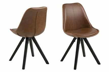 Amazon Brand - Movian Arendsee, Set of 2 Dining Chairs, 55 x 55 x 85 cm (L x W x H), Brown