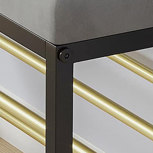 shoe storage bench ottoman Storage Benches Entryway Shoe Bench With storage,2 Tier Metal Shoe Rack With Faux Leather Seat,Upholstered Shoe storag