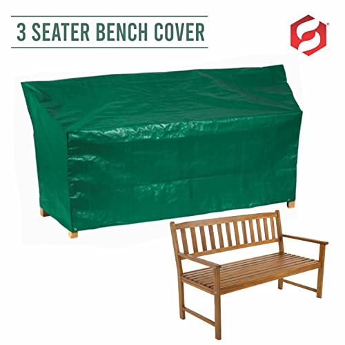 SUL 3 Seat Garden Seat Chair Bench Cover Waterproof Cover for Garden Furniture with Corner Eyelets N Securing Rope Outdoor Sofa Cover - Suitable