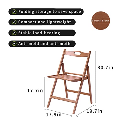 JIKUGO Folding Chair Bamboo Chairs,for Outdoor, Dining Room, Living Room Bedroom, Office(Large