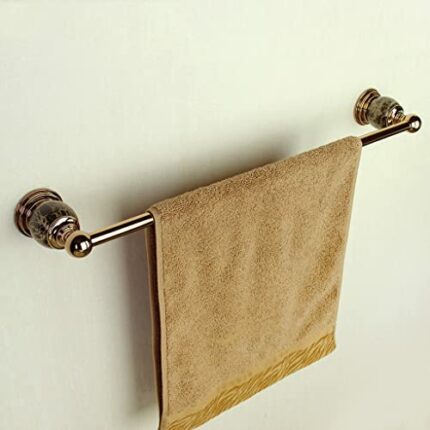HIGOH Towel Racks,Towel Holder Towel Rail for Bathroom, Rose All Copper Hand Towel Holder, Light Towel Bar, Hardware Single Bar Towel Hangers