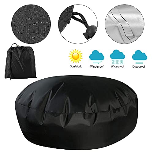 Patio Rattan Daybed Cover 210D Oxford Waterproof Round Rattan Daybed Cover Rattan Garden Furniture Cover for Rattan Day Bed Sofa (228x83cm) (Blac