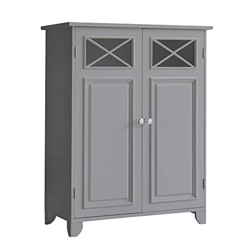 VERSANORA Teamson Home Bathroom Dawson Grey Wooden Free Standing Cabinet EHF-6841G, 33 x 66 x 86.4