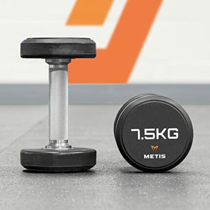METIS Pro Urethane Dumbbells - Pair of Dumbbells for Commercial & Home Gyms | Strength Training Equipment | Gym Equipment Available In Pairs